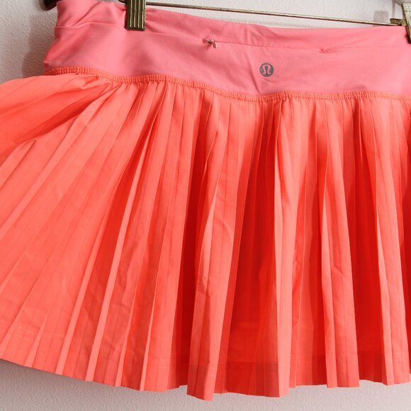 Lululemon Pleat To Street Skirt II Grapefruit Skort Liner Short Tennis Coral 8 - Picture 5 of 15
